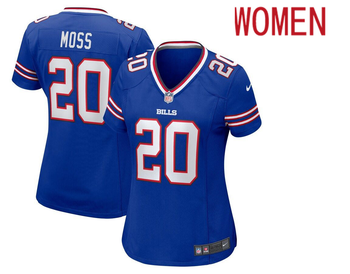 Women Buffalo Bills #20 Zack Moss Nike Royal Game NFL Jersey->women nfl jersey->Women Jersey